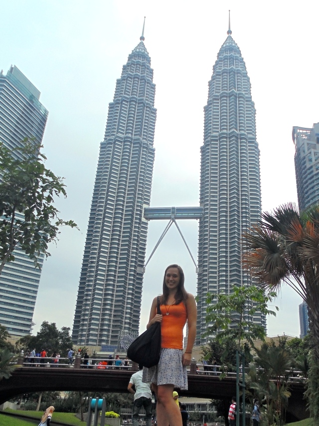 In front of the Petronas Twin Towers