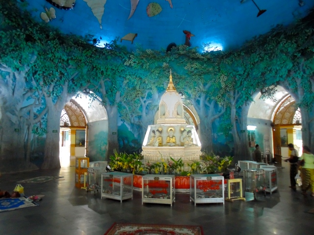 Inside a temple in Yangon